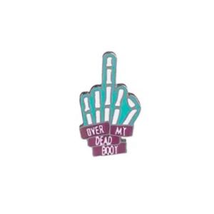 NEW Over My Dead Body Metal Pin